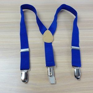 Suspender Boy Blue‎ Clip On Y Back Adjustable Strap Stretch Classic Royal